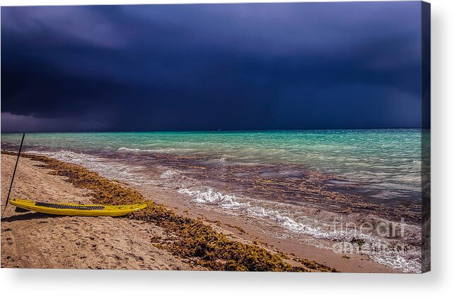 Storm Acrylic Print featuring the photograph The Storm and the Paddle Boarder by George Kenhan