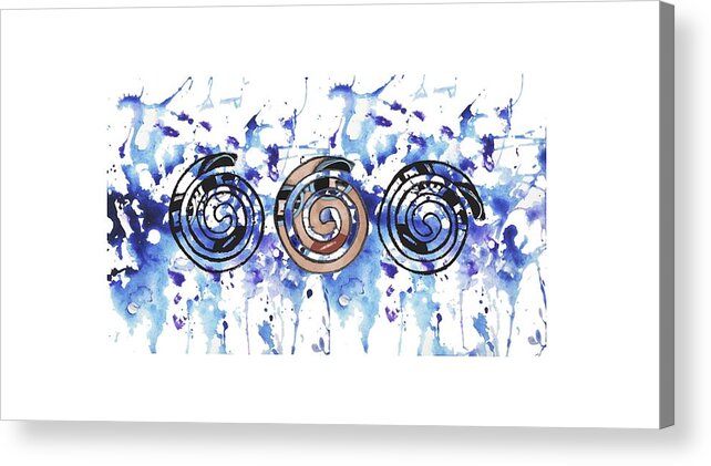 Woman Portraits Close Up Acrylic Print featuring the digital art Three Spirals by Christine Perry