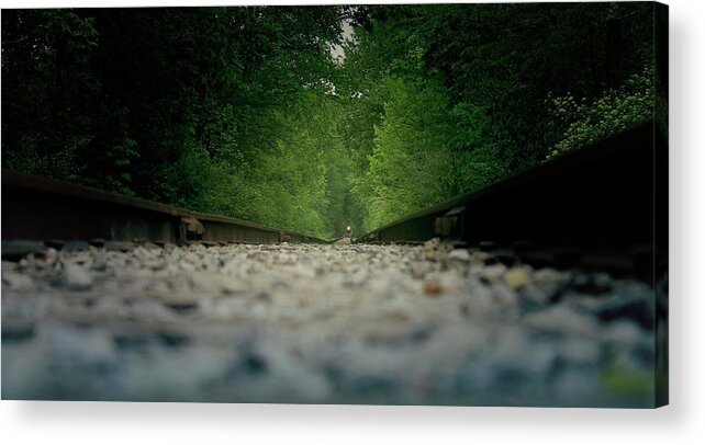 Train Acrylic Print featuring the photograph Tied to the Tracks by Scott Hovind