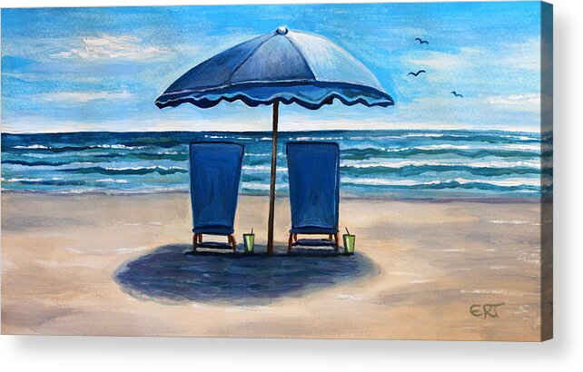 Beach Acrylic Print featuring the painting Unwind at the Beach by Elizabeth Robinette Tyndall
