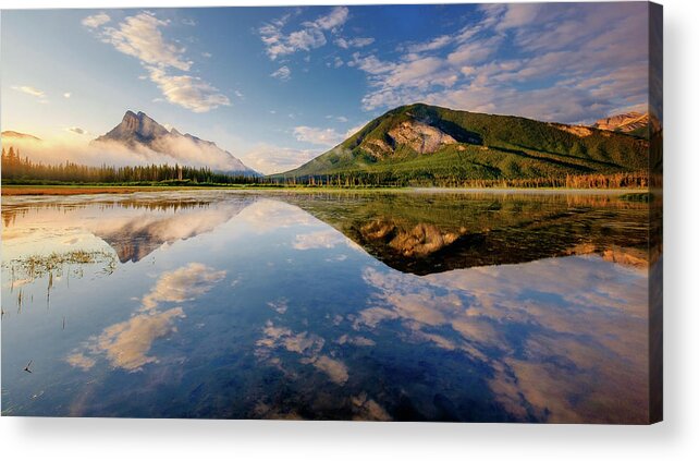 Alberta Acrylic Print featuring the photograph Vermilion Reflections by Neil Shapiro