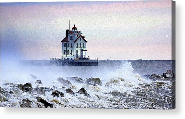 Lighthouse Acrylic Print featuring the photograph Water Color Lighthouse by Robert Bodnar