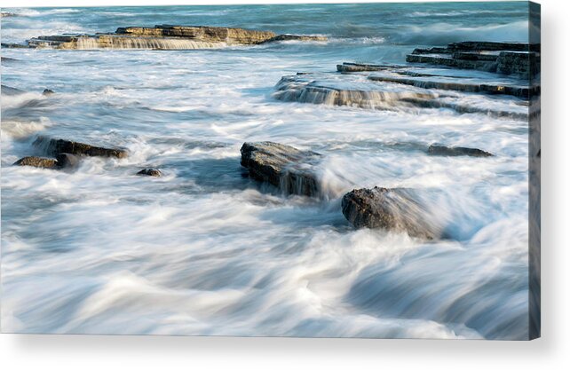 Wave Acrylic Print featuring the photograph Water streams by Michalakis Ppalis