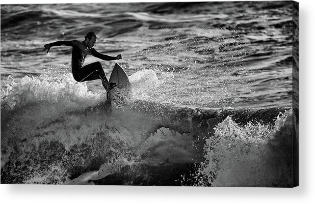 Surf Acrylic Print featuring the photograph ~~ -/- ~~~~ by Eyal Bussiba