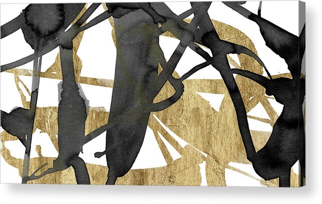 Abstract Acrylic Print featuring the painting Luxe Gold IIi #1 by Jennifer Goldberger