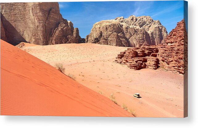 Landscape Acrylic Print featuring the photograph Red Sand Dune, Wadi Rum Desert, Jordan #1 by Jan Wlodarczyk