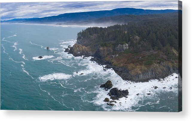 Landscapeaerial Acrylic Print featuring the photograph The Pacific Ocean Washes #10 by Ethan Daniels