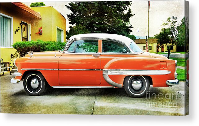 Auto Acrylic Print featuring the photograph 1954 Belair Chevrolet 2 by Craig J Satterlee