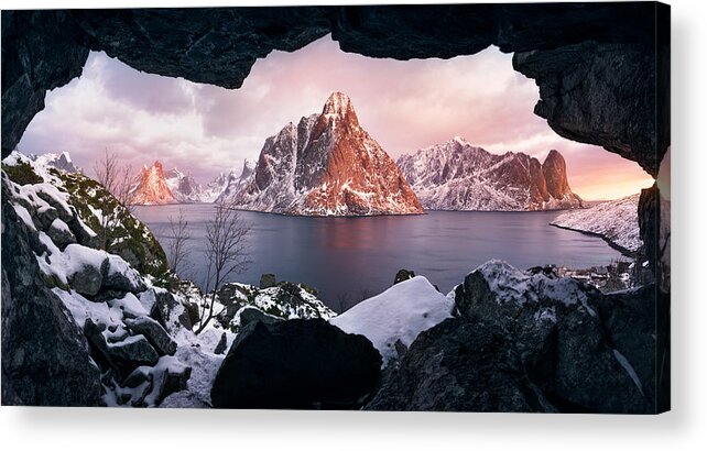 Landscapes Acrylic Print featuring the photograph Arctic Cave, Norway by David Martn Castn