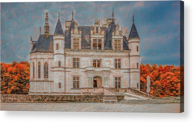 France Acrylic Print featuring the photograph Chateau Chenonceau in Fall by Marcy Wielfaert
