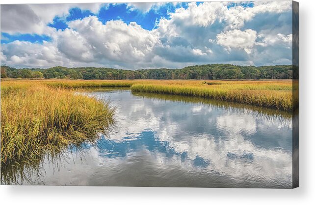 Cheesequake Acrylic Print featuring the photograph Cloudy Day At The Estuary by Gary Slawsky