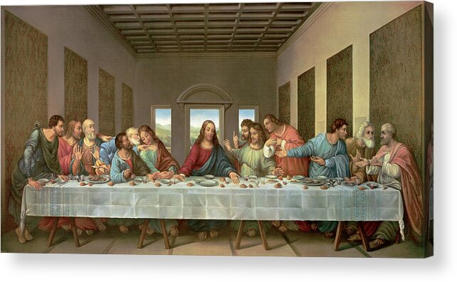 Da Vinci-the Last Supper Acrylic Print featuring the mixed media Da Vinci-the Last Supper by Portfolio Arts Group