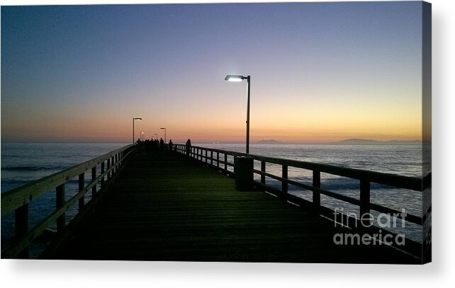 Pier Acrylic Print featuring the photograph Fishing Pier at Dusk by Lee Antle