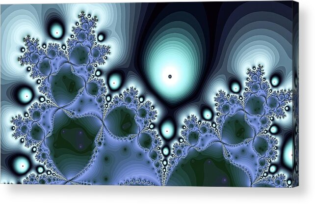 Fractal Acrylic Print featuring the digital art Light Blue Magic Meteor by Don Northup