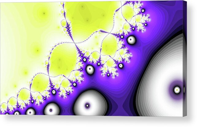 Abstract Acrylic Print featuring the digital art Luminous Split Purple by Don Northup