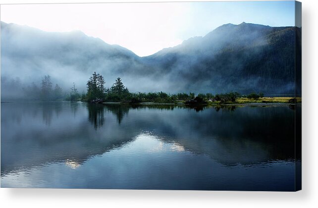 Scenics Acrylic Print featuring the photograph Morning Light And Mist Across Sound by Thomas Northcut