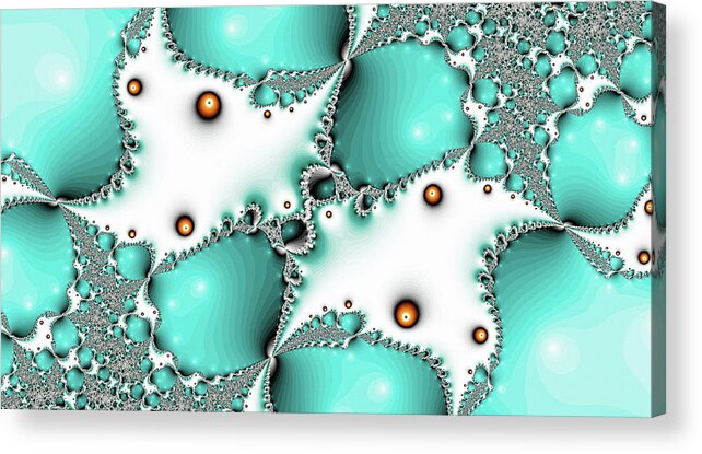 Abstract Acrylic Print featuring the digital art Parallel Lakes Turquoise Art by Don Northup