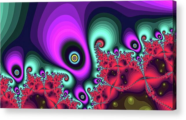 Fractal Acrylic Print featuring the digital art Purple Magic Glow by Don Northup