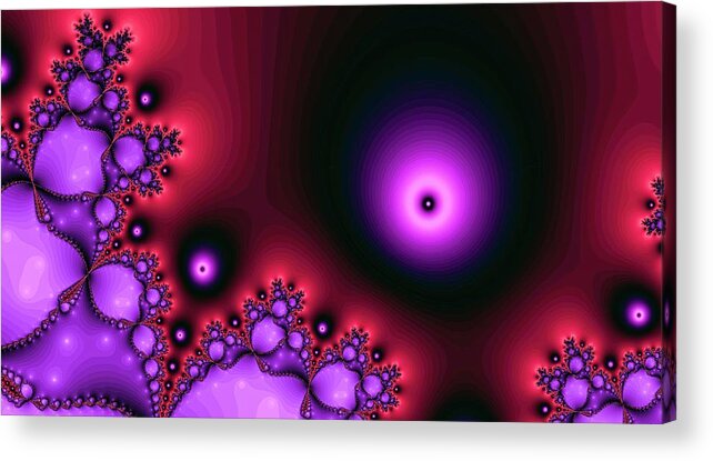 Fractal Acrylic Print featuring the digital art Red Glowing Bliss Abstract by Don Northup