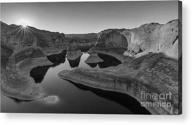American Acrylic Print featuring the photograph Reflection Canyon in BW, Lake Powell, Utah by Henk Meijer Photography