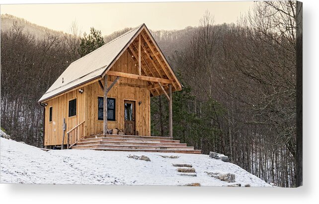Recreational Pursuit Acrylic Print featuring the photograph Rustic Appalachian Cabin In Snow by Wbritten