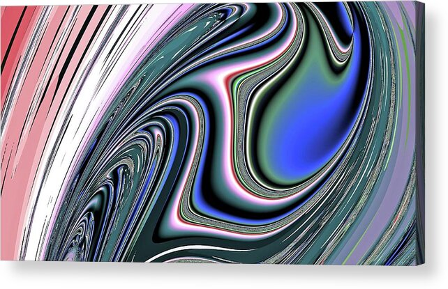 Fantasy Acrylic Print featuring the digital art Slanted Blue Smush by Don Northup