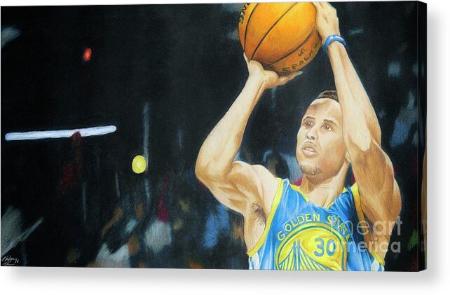 Curry Acrylic Print featuring the drawing Steph Curry by Philippe Thomas