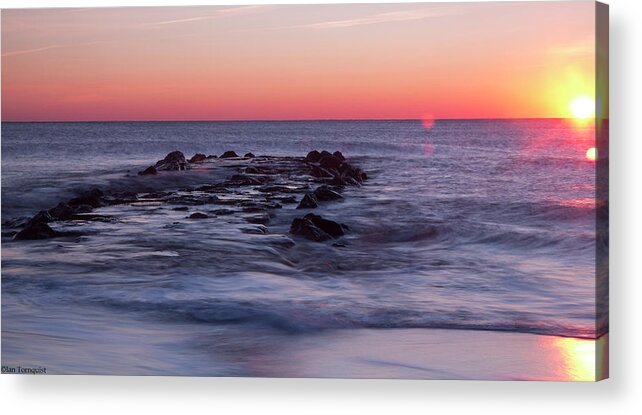 Sun Up Ocean Grove 
Coastal Acrylic Print featuring the photograph Sun Up Ocean Grove by Ian Tornquist