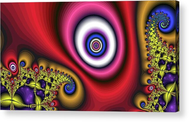 Fractal Acrylic Print featuring the digital art Super Hurricane Eye Red by Don Northup