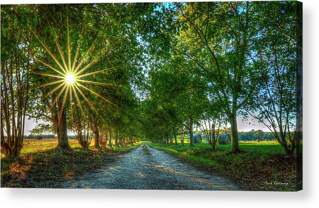 Reid Callaway Sunset Landscape Acrylic Print featuring the photograph The Road Home Sunset Landscape Agriculture Art by Reid Callaway