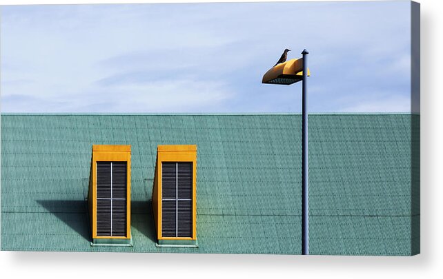 Lamp Acrylic Print featuring the photograph The Yellow Lamp by Leon U