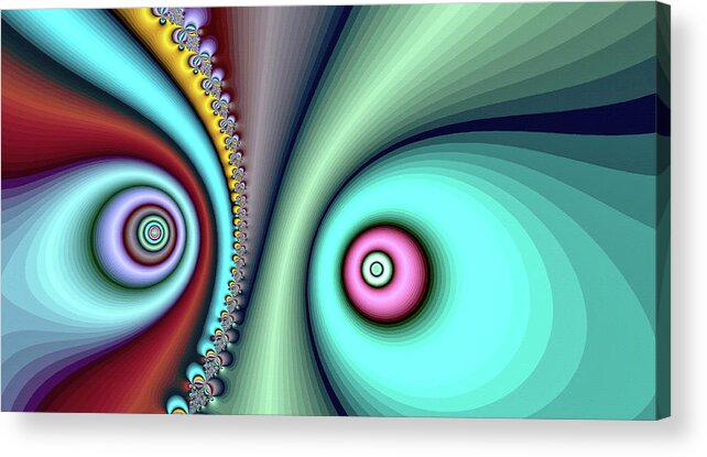 Abstract Acrylic Print featuring the digital art Yin Yang Blue Fine Art by Don Northup