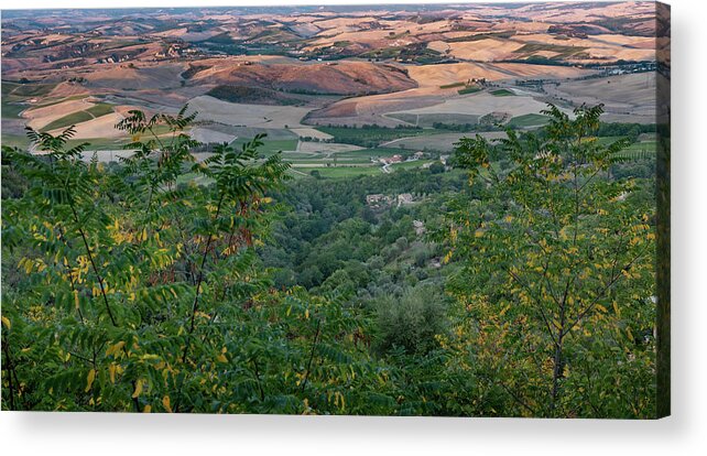 Europe Acrylic Print featuring the photograph Scenic Tuscany landscape at sunset, Italy #1 by Eleni Kouri