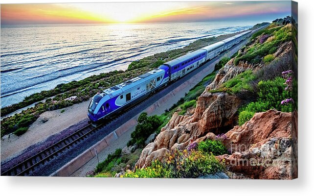 Amtrak Acrylic Print featuring the photograph The Amtrak 584 to San Diego by David Levin