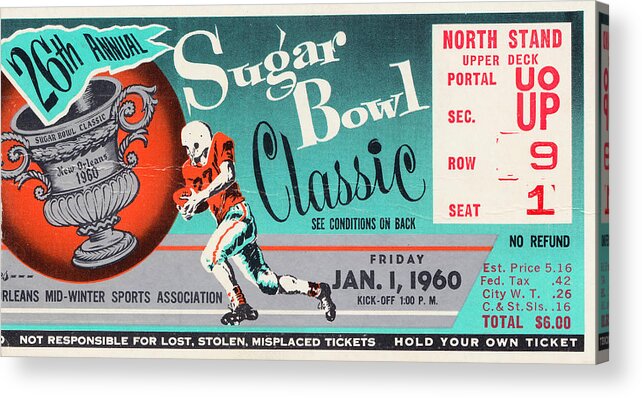 Sugar Bowl Acrylic Print featuring the mixed media 1960 Sugar Bowl by Row One Brand