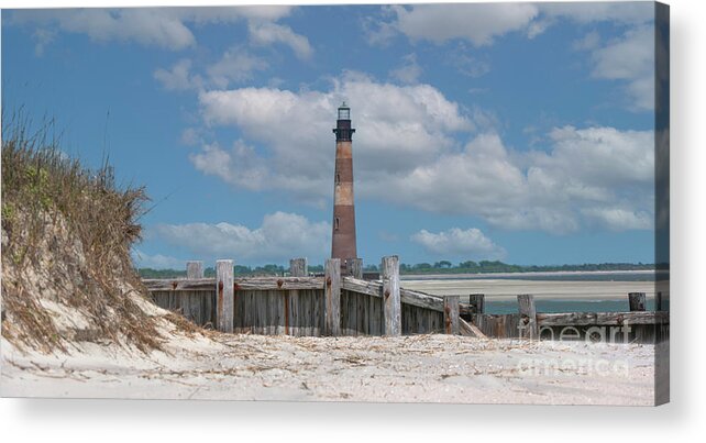 Morris Island Lighthouse Acrylic Print featuring the photograph Folly Beach - Morris Island Lighthouse - Charleston SC Lowcountry8247 by Dale Powell