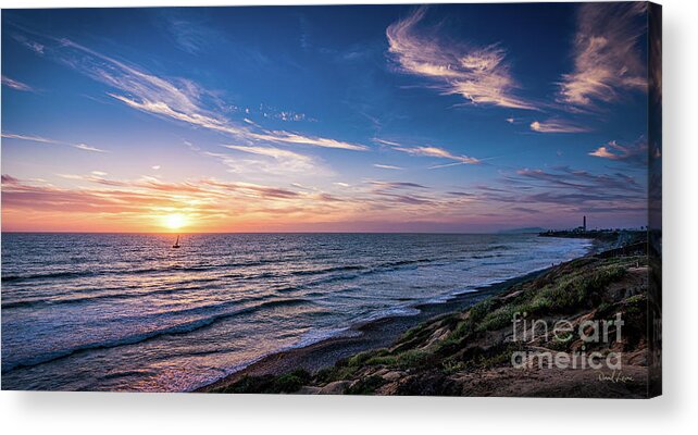 Beach Acrylic Print featuring the photograph A Glorious Sunset at North Ponto, Carlsbad State Beach by David Levin