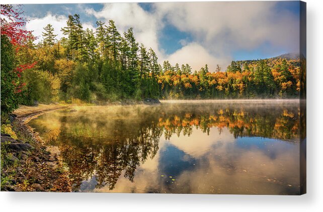 Fall Acrylic Print featuring the photograph Adirondacks Autumn at Rich Lake 7 by Ron Long Ltd Photography