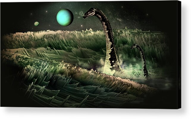 Art Acrylic Print featuring the digital art Adventure Back in Time by Artful Oasis