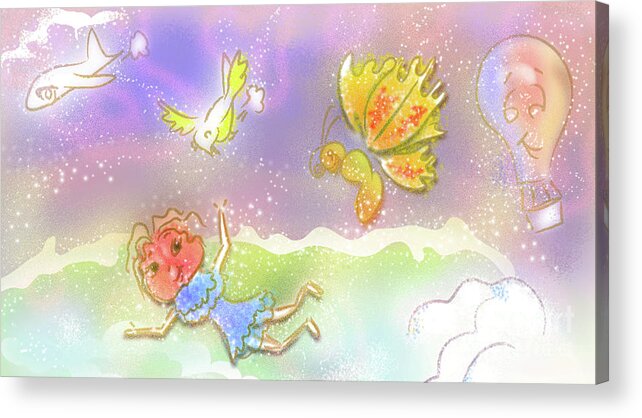 Wingless Angel Acrylic Print featuring the digital art Angel without wings by Remy Francis