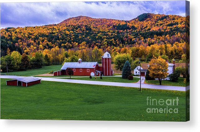 Barn Acrylic Print featuring the photograph Autumn in Montgomery Vermont by New England Photography