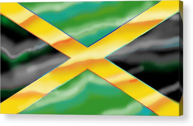 Be The Change Acrylic Print featuring the digital art Be The Change - Jamaica by Marcello Cicchini