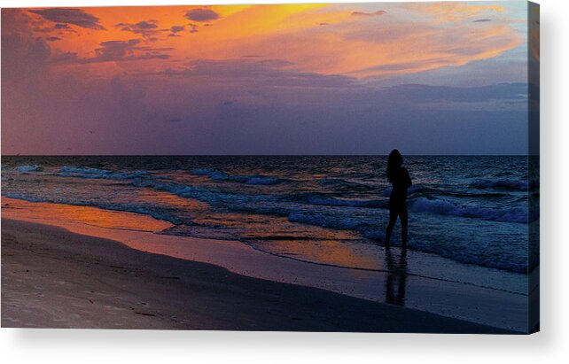 Belleairbeachsunset Acrylic Print featuring the photograph Belleair Beach Sunset by Vicky Edgerly