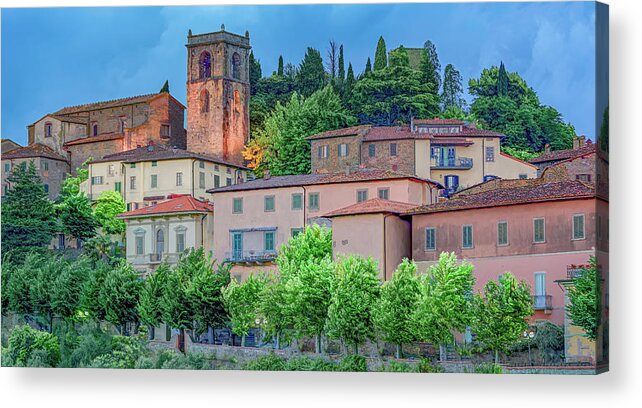 Montecatini Acrylic Print featuring the photograph Blue Hour in Montecatini Alto by Marcy Wielfaert