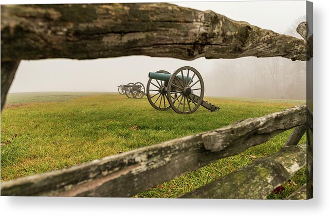 Historic Places Acrylic Print featuring the photograph Canons of Gettysburg by Amelia Pearn