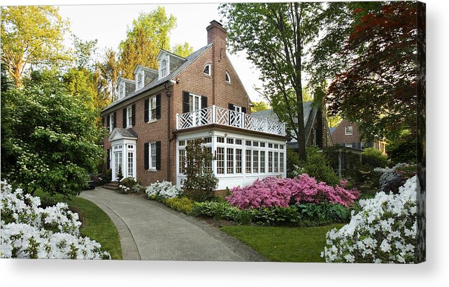 Temptation Acrylic Print featuring the photograph Colonial house on a Spring day by Greg Pease