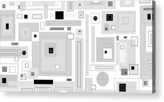 Day Four Acrylic Print featuring the digital art Day Four - White and Black Geometric Abstract by Val Arie