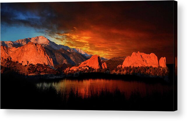 Colorado Springs Acrylic Print featuring the photograph Fire in the Sky by John Hoffman