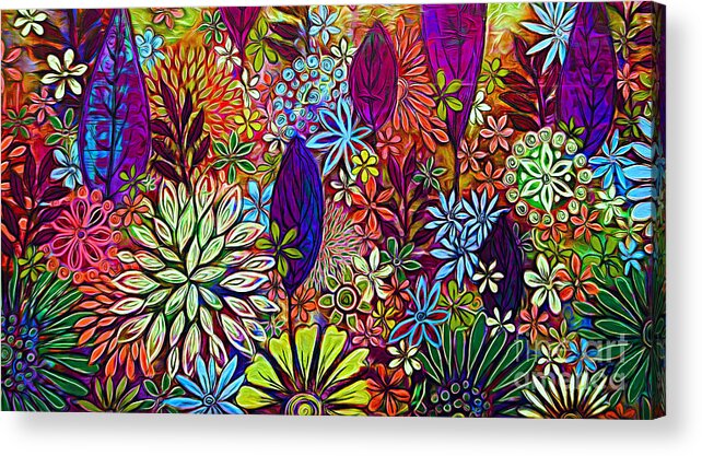Garden Landscape Acrylic Print featuring the mixed media Garden Landscape. by Trudee Hunter