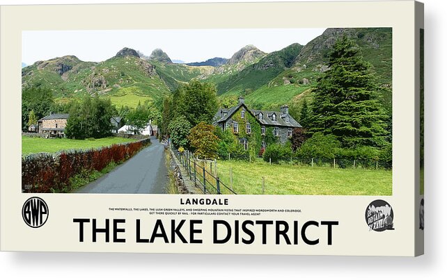 Langdale Acrylic Print featuring the photograph Langdale Lake District Destination Cream Railway Poster by Brian Watt